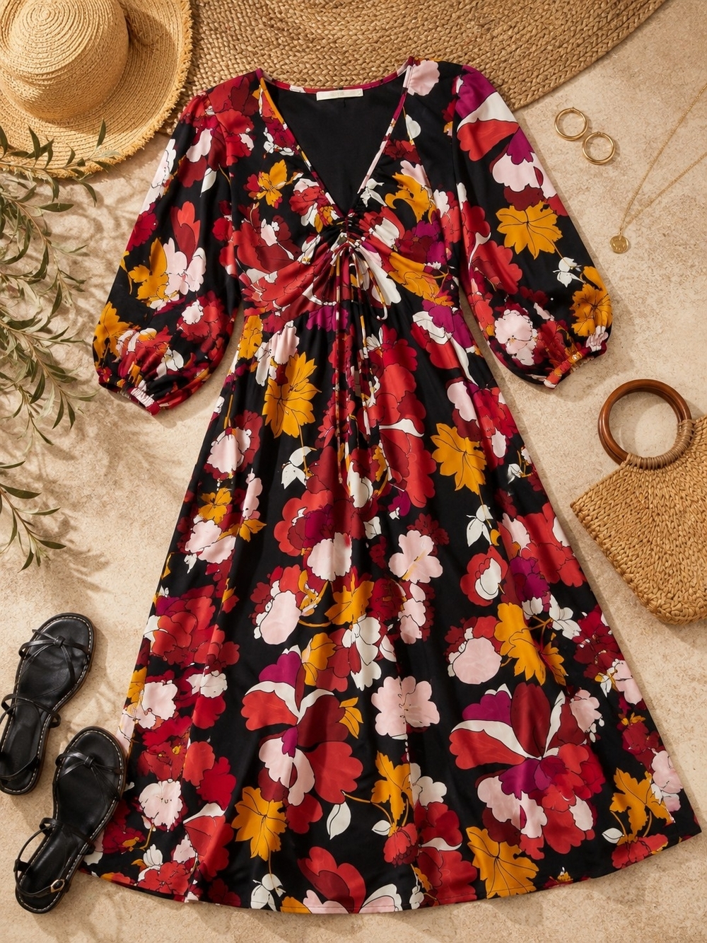 Maeve for Anthropologie Floral Midi Dress | Size 16 - Picture 3 of 6